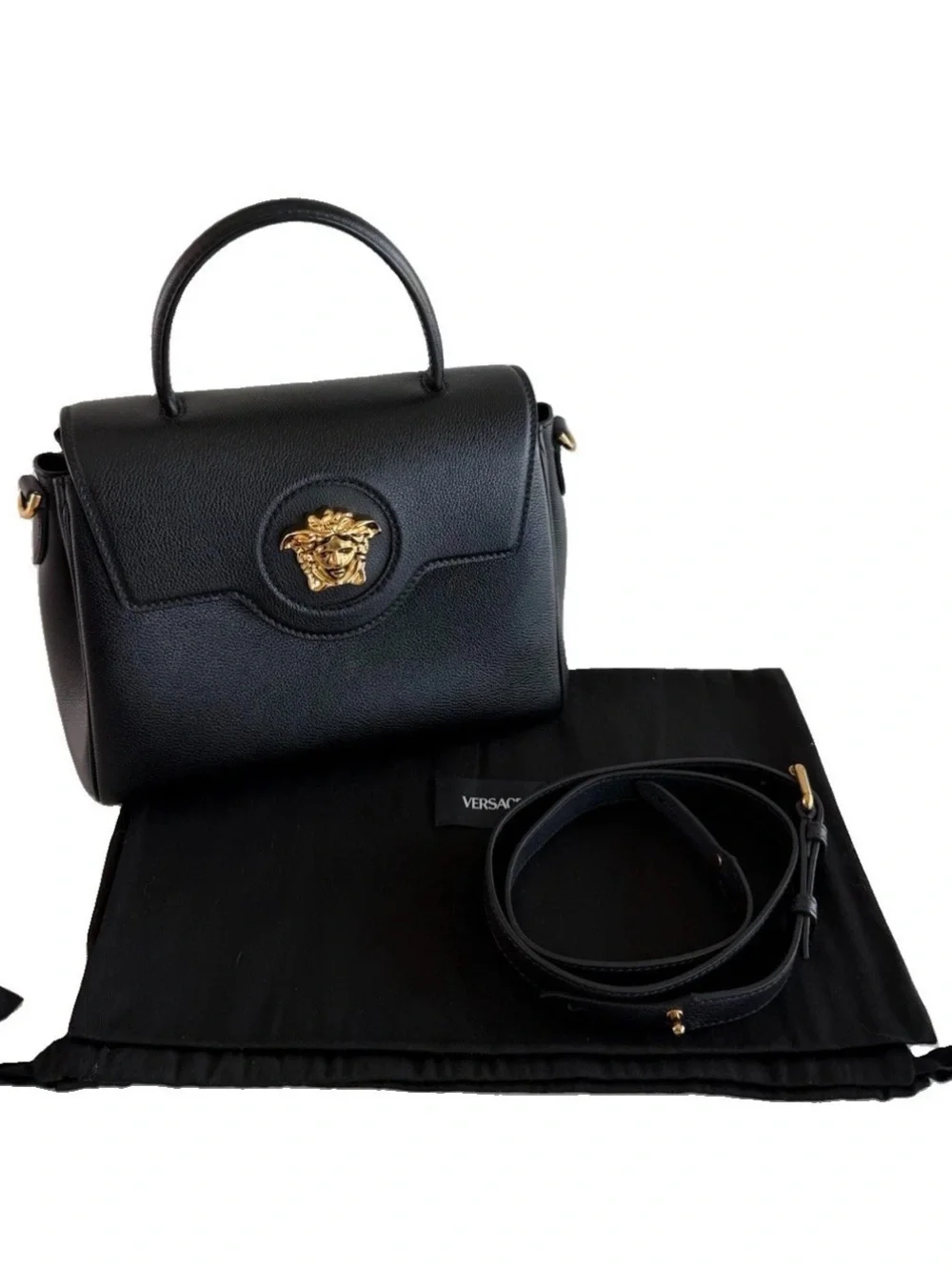 Versace La Medusa Leather Top Handle